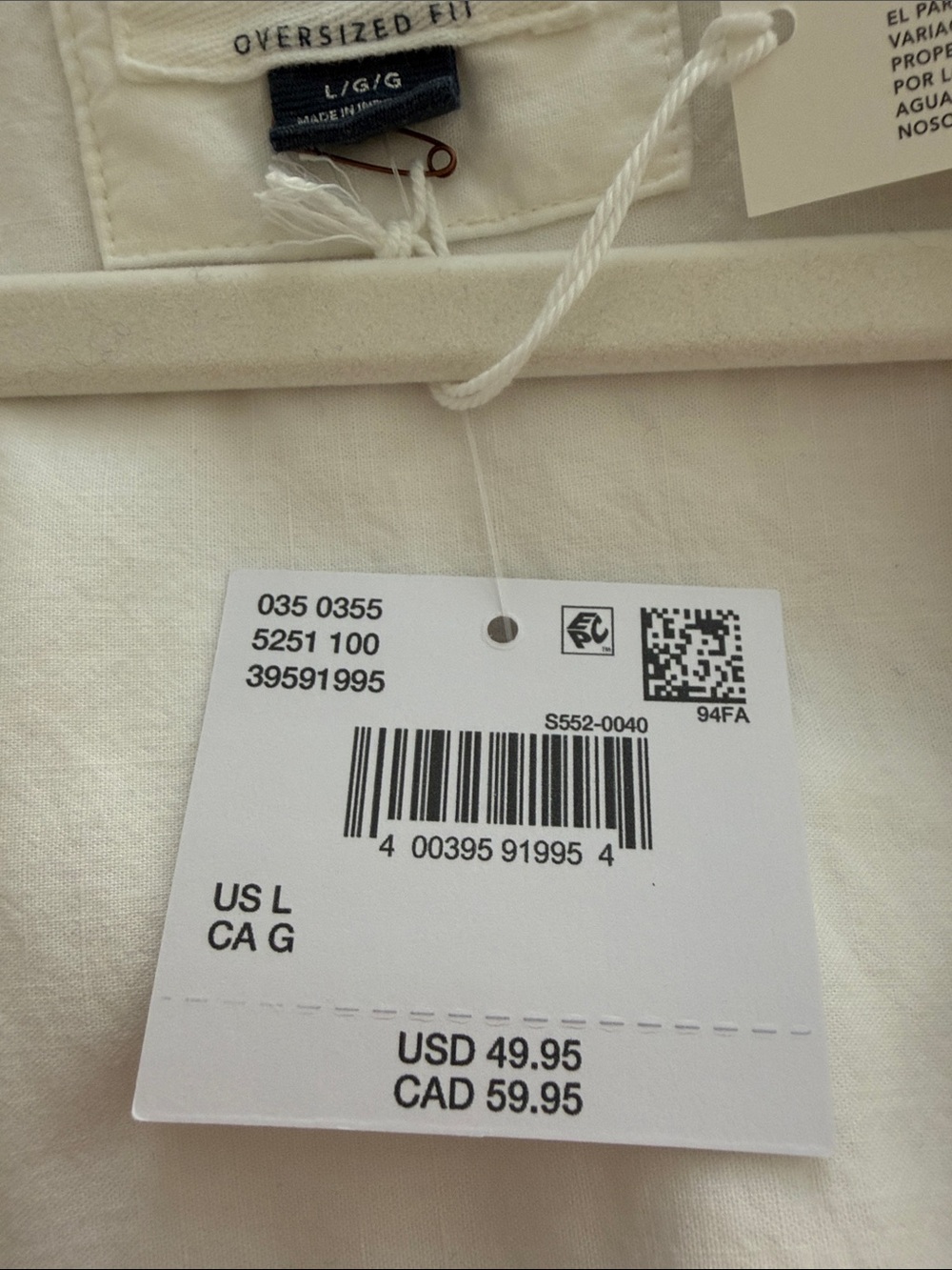 NWT American Eagle oversized fit button up shirt L - Picture 7 of 7